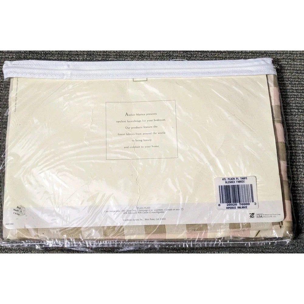 Valance Curtain Blouson‎ MARTEX Atelier Plaza Plaid Taupe Rose Gold 84